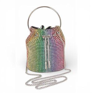 BNWT Brand New Rhinestone Top Handle Convertile Party Formal Clutch Bag